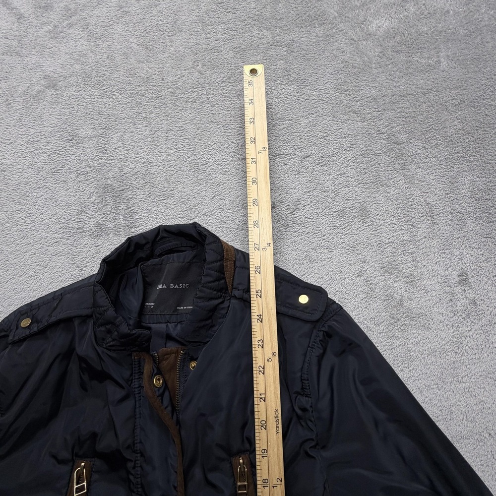 Zara Basic Jacket Womens Large Black Quilted Puff… - image 7
